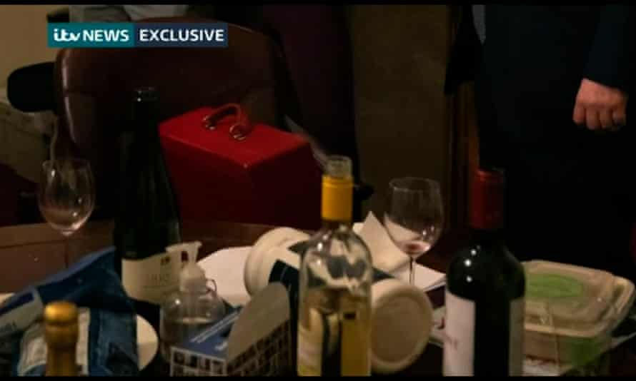 ITV screengrab of party attended by Boris Johnson