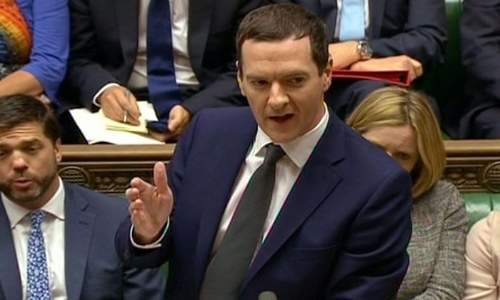 George Osborne standing in for David Cameron during prime minister’s questions in the House of Commons, London. 