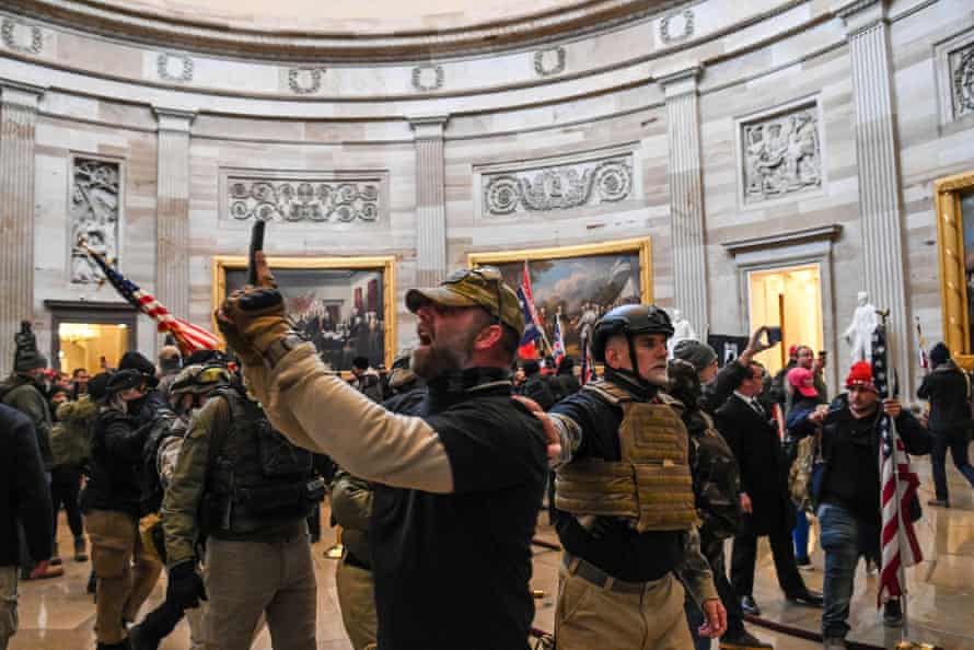 Donald Trump supporters will enter the US Capitol Rotunda on January 6, 2021.
