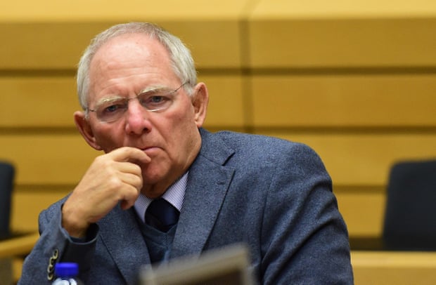 German Finance Minister Wolfgang Schauble takes part in an emergency Eurogroup finance ministers meeting on Greece at the European Council in Brussels, on June 22, 2015. AFP PHOTO/Emmanuel DunandEMMANUEL DUNAND/AFP/Getty Images