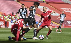 Liverpool 1-1 newcastle united: premier lig - gerçekleştiği gibi 7 allan saint-maximin is proving a challenge for the liverpool defence.