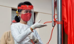 Coronavirus live news: nearly a fifth of South Africans may have had Covid; record new cases in the Netherlands - Myanmar’s de-facto leader Aung San Suu Kyi attends a flag-raising ceremony for the National League for Democracy (NLD) party to mark the first day of election campaigning.