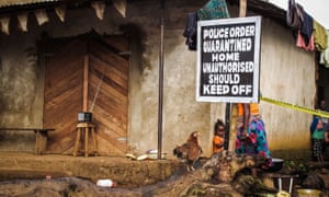 A quarantined home in Port Loko, Sierra Leone, in October 2014.
