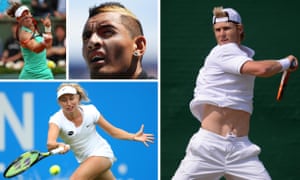 Clockwise from top left: Sam Stosur, Nick Kyrgios, Luke Saville, Daria Gavrilova.