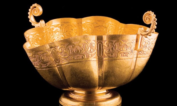A gold chalice was among the treasure offered by auction house Guernsey’s from Spanish galleon Nuestra Senora de Atocha