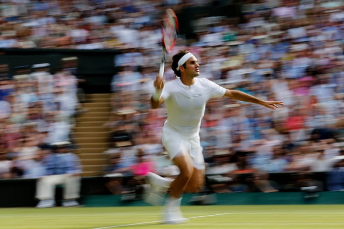 Ever elegant to watch, Roger Federer attacks the net