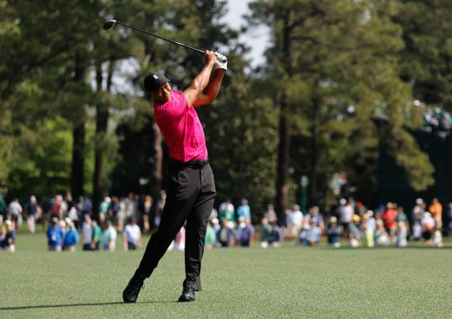 Tiger on the 2nd fairway.