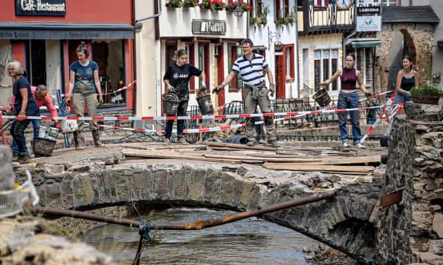 Flooding in the German village of Bad Muenstereifel