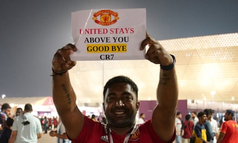 A Manchester United fan has a message for Portugal's Cristiano Ronaldo prior to the FIFA World Cup Round of Sixteen match .