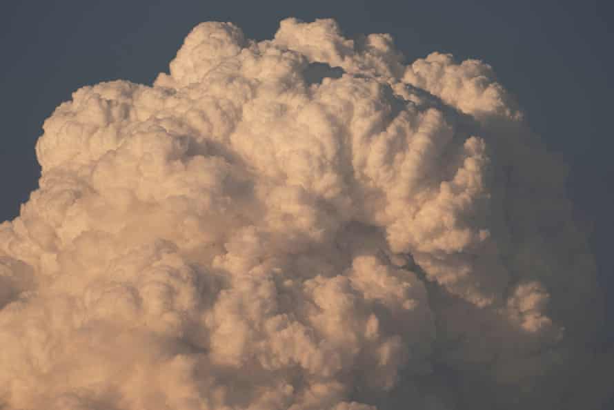 Flammagenitus clouds rise from the bootleg fire on Saturday as they continue to grow in size near Bry, Oregon.