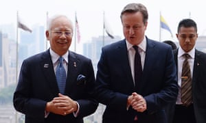 Najib Razak, left, with David Cameron