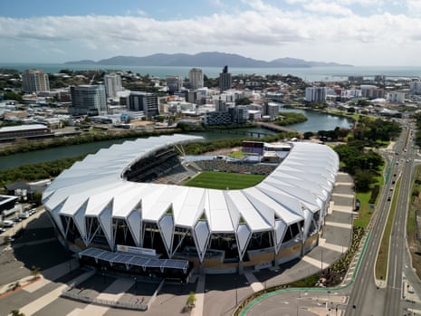 North Queensland Stadium bathed in spring sunshine.