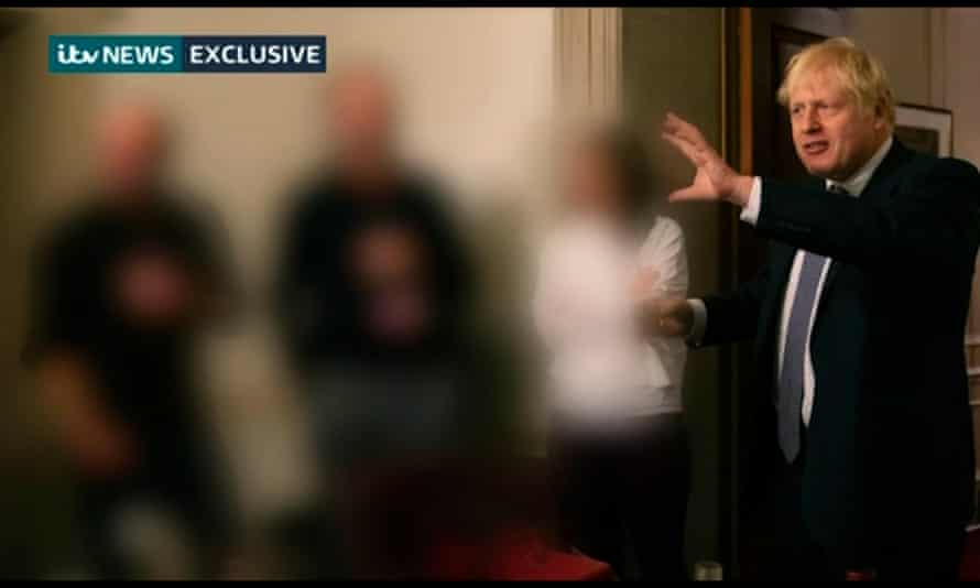 A photograph obtained by ITV News shows Boris Johnson enjoying himself