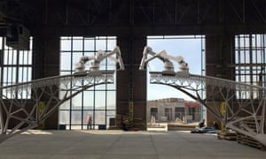 Using robotic printers ‘that can draw steel structures in 3D, we will print a (pedestrian) bridge over water in the centre of Amsterdam,’ engineering startup company MX3D said in a statement.