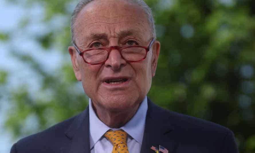 Chuck Schumer on Capitol Hill today.