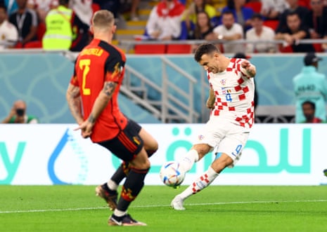 Ivan Perisic shoots at goal as Belgium begin on the back foot.