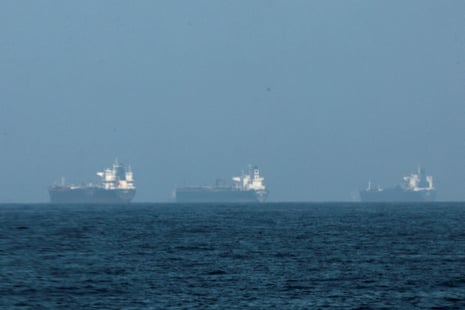 Tankers are seen off the coast of the Fujairah, as Iran vows to close the Strait of Hormuz, amid the US-Israel conflict with Iran, in Fujairah, United Arab Emirates, 3 March 2026.