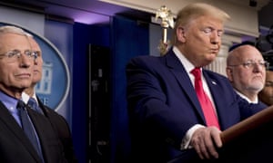 Coronavirus live news: nearly a fifth of South Africans may have had Covid; record new cases in the Netherlands - Donald Trump reacts to a question during a news conference on the coronavirus at the White House.
