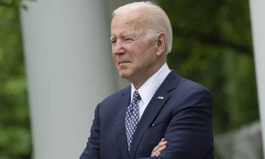 Joe Biden in the Rose Garden of the White House yesterday evening.