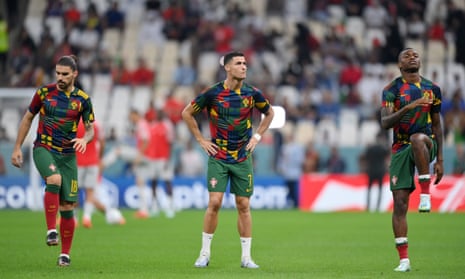 Bench warmer: Cristiano Ronaldo looks on.