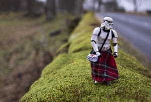 A Scottish stormtrooper enjoys his day off