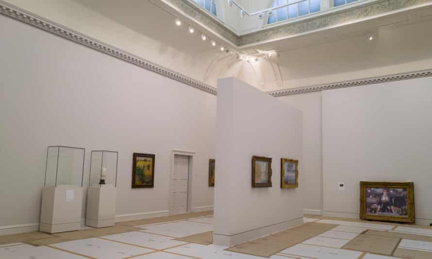 The newly refurbished but not yet finished Great Room, where the Courtauld’s collection of impressionist paintings will hang