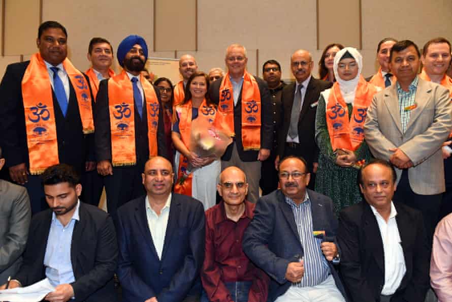 Scott Morrison and Liberal party colleagues at the Hindu Council of Australia event on Saturday
