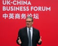 British prime minister Sir Keir Starmer speaks at the UK-China Business Forum at the headquarters of the Bank of China in Beijing on Friday. Donald Trump has said it is ‘very dangerous’ for the UK to do business with China.