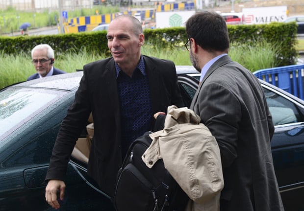 Greek Finance Minister Yanis Varoufakis arrives for an Eurogroup Summit meeting on June 22, 2015 at EU Headquarters in Brussels. AFP PHOTO/JOHN THYSJOHN THYS/AFP/Getty Images