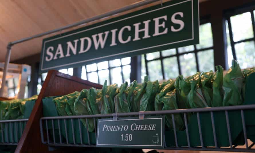 Pimento cheese sandwiches, on sale and thankfully under cover.