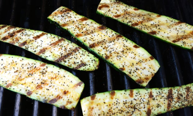 ‘Trombetta courgettes lend themselves well to live flames.’