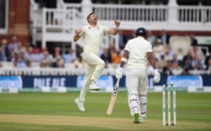 India batsman Lokesh Rahul is dismissed by James Anderson