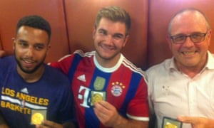 Anthony Sadler, Alek Skarlatos and Briton Chris Norman after the attack on the train.