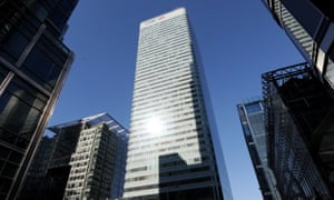 HSBC’s building in Canary Wharf, London.