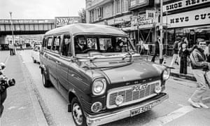 A police van shows signs of wear and tear