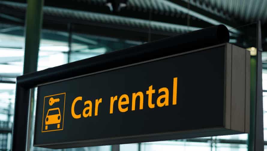 Car rental sign