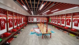 Liverpool dressing room before the Champions League play against Milan in Anfield.