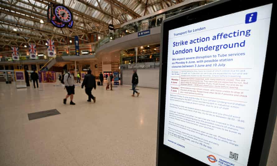 An electronic sign at Waterloo Station in London.