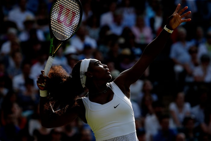 <strong>Day five</strong><br>Serena Williams prepares to smash during her victory over Heather Watson on Centre Court