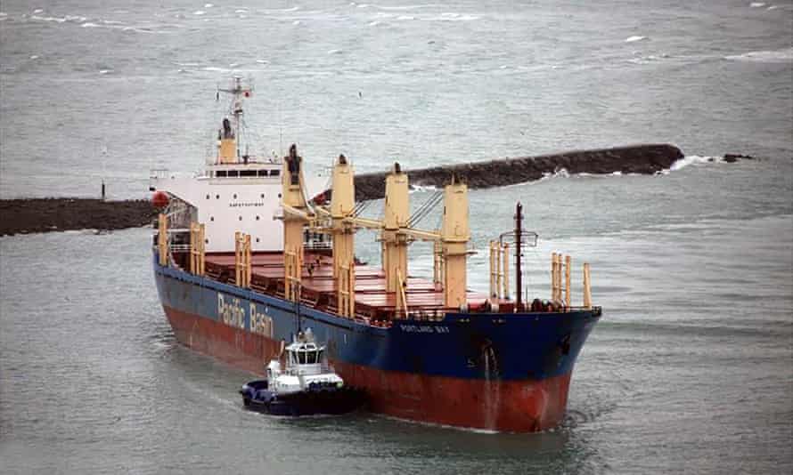 Generic image. Bulk carrier Portland Bay is anchored 1 nautical mile off the coast of the Royal National Park