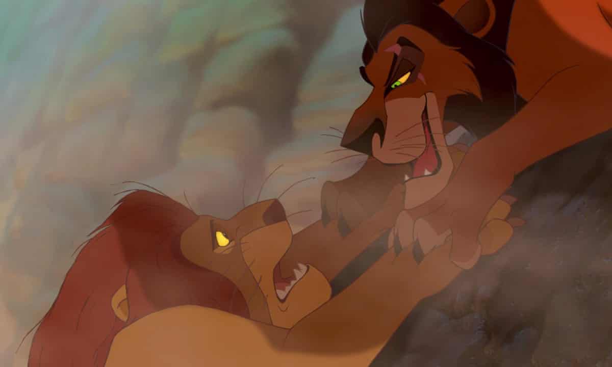 The death scene of Simba’s father Mufasa in the Disney film The Lion King