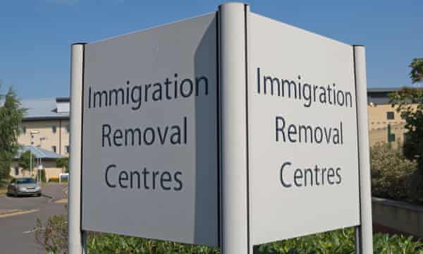 Sign for Colnbrook immigration removal centre, near Heathrow airport.