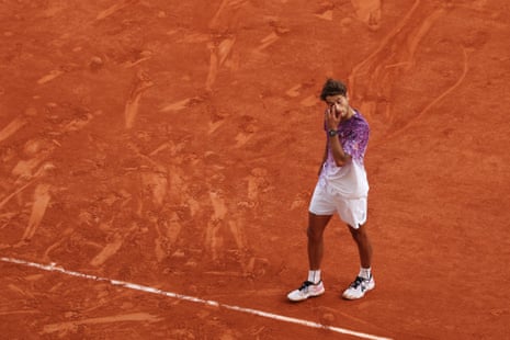 Flavio Cobolli of Italy looks dejected following defeat against Alexander Zverev