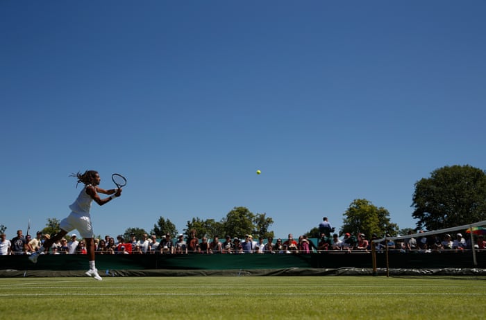 <strong>Day two</strong><br>Dustin Brown of Germany in action on Court 9