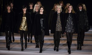Black opaques at the Saint Laurent AW14 show