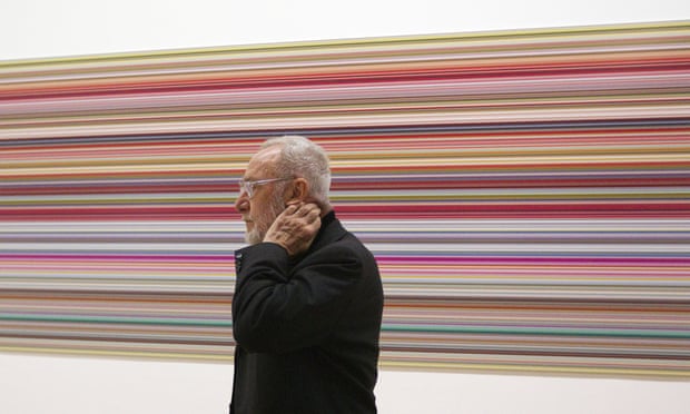 Gerhard Richter in front of one of his paintings at the Centre Pompidou, Paris, in June 2012.