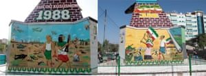 Murals painted on the foundation of Hargeisa’s war memorial