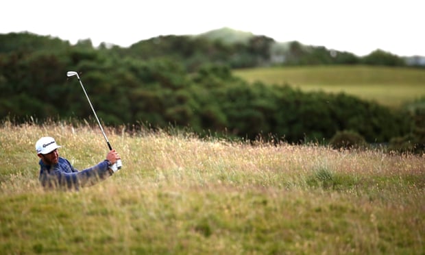 Dustin Johnson on 15, sort of, this morning.