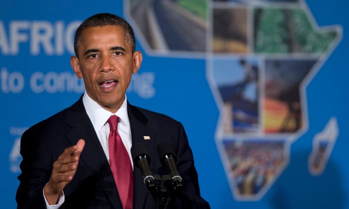 President Barack Obama speaking in Dar Es Salaam, Tanzania.