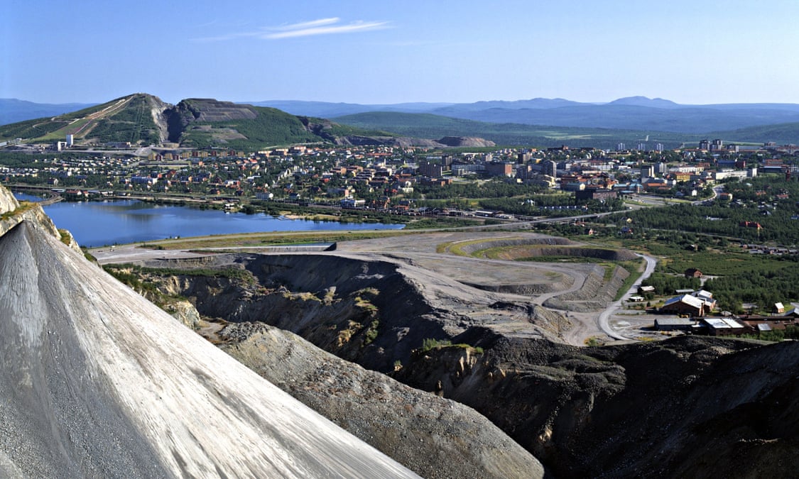 The city of Kiruna as seen from its mine.